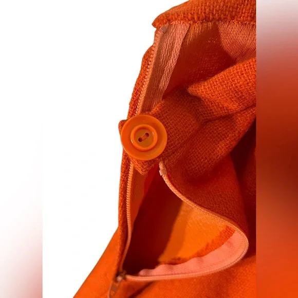 Vintage 60s Mod Orange Wool Skirt Suit Set Blazer Jacket Tailored Small - Picture 12 of 13